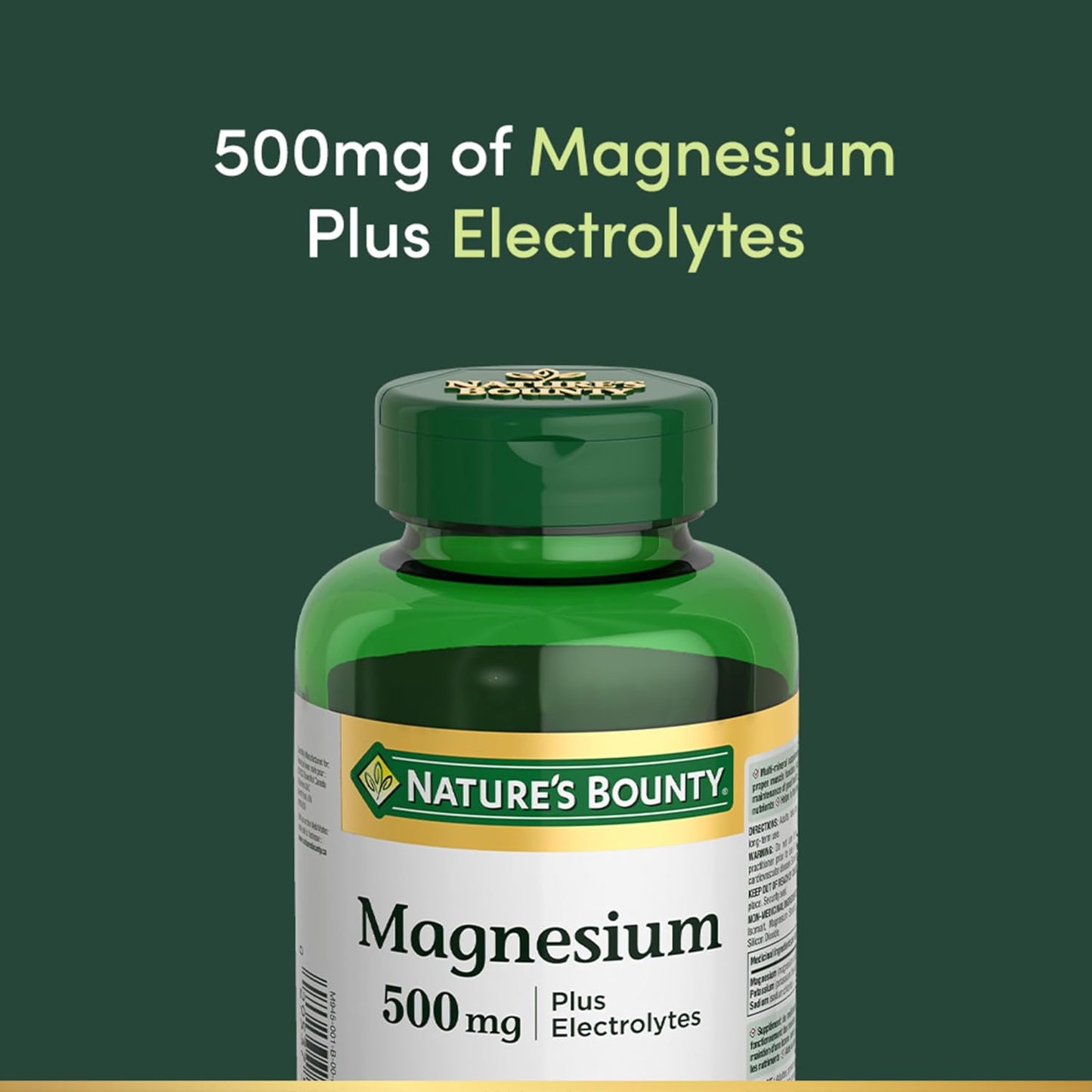 Magnesium plus Electrolytes, 500 Mg, Helps Maintain Muscle Function, Helps Tissue Formation & Development, Helps Maintain Bones & Teeth, Helps Body Metabolize Nutrients, Tablets, 346 G