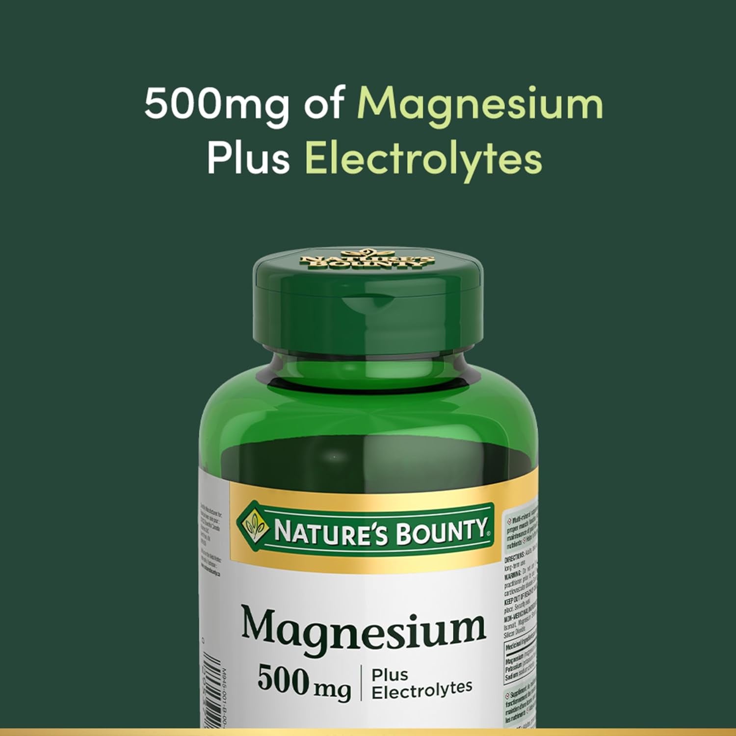 Magnesium plus Electrolytes, 500 Mg, Helps Maintain Muscle Function, Helps Tissue Formation & Development, Helps Maintain Bones & Teeth, Helps Body Metabolize Nutrients, Tablets, 346 G