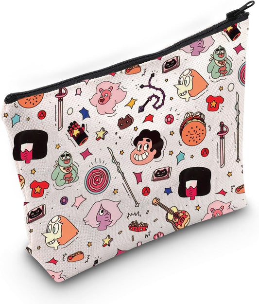 Cartoon Characters Makeup Bag Cartoon TV Series Merchandise Cartoon Fans Anime Gifts Crystal Gems Gift Movie Inspired Gifts (MB, Steven Uni CA)