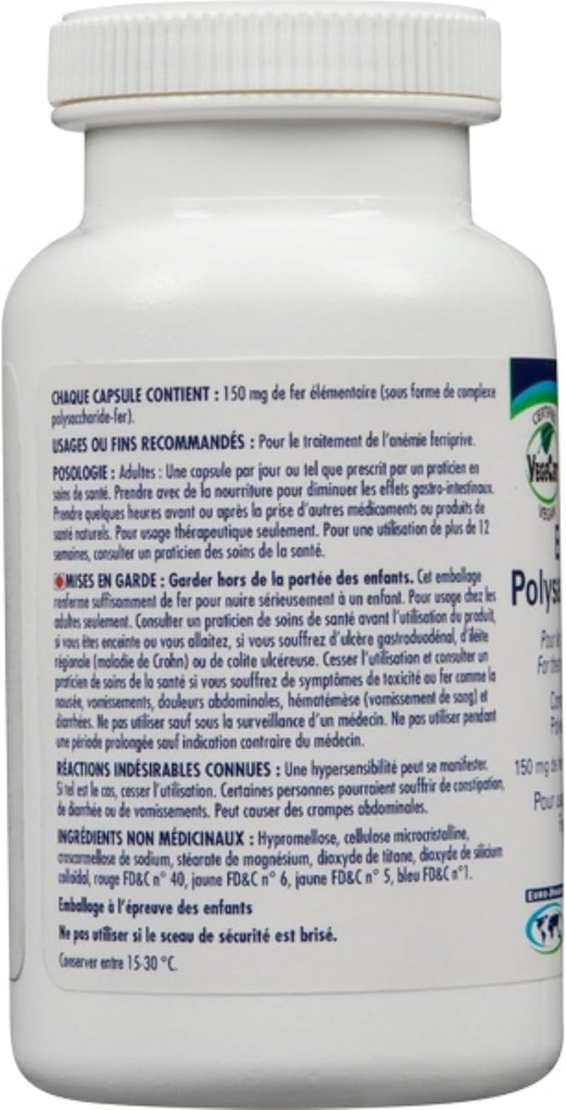 Premium Euro-Ferrous Polysaccharide 150Mg - 30 Vegan Capsules for Enhanced Iron Absorption, Once Daily for Iron Deficiency Anemia