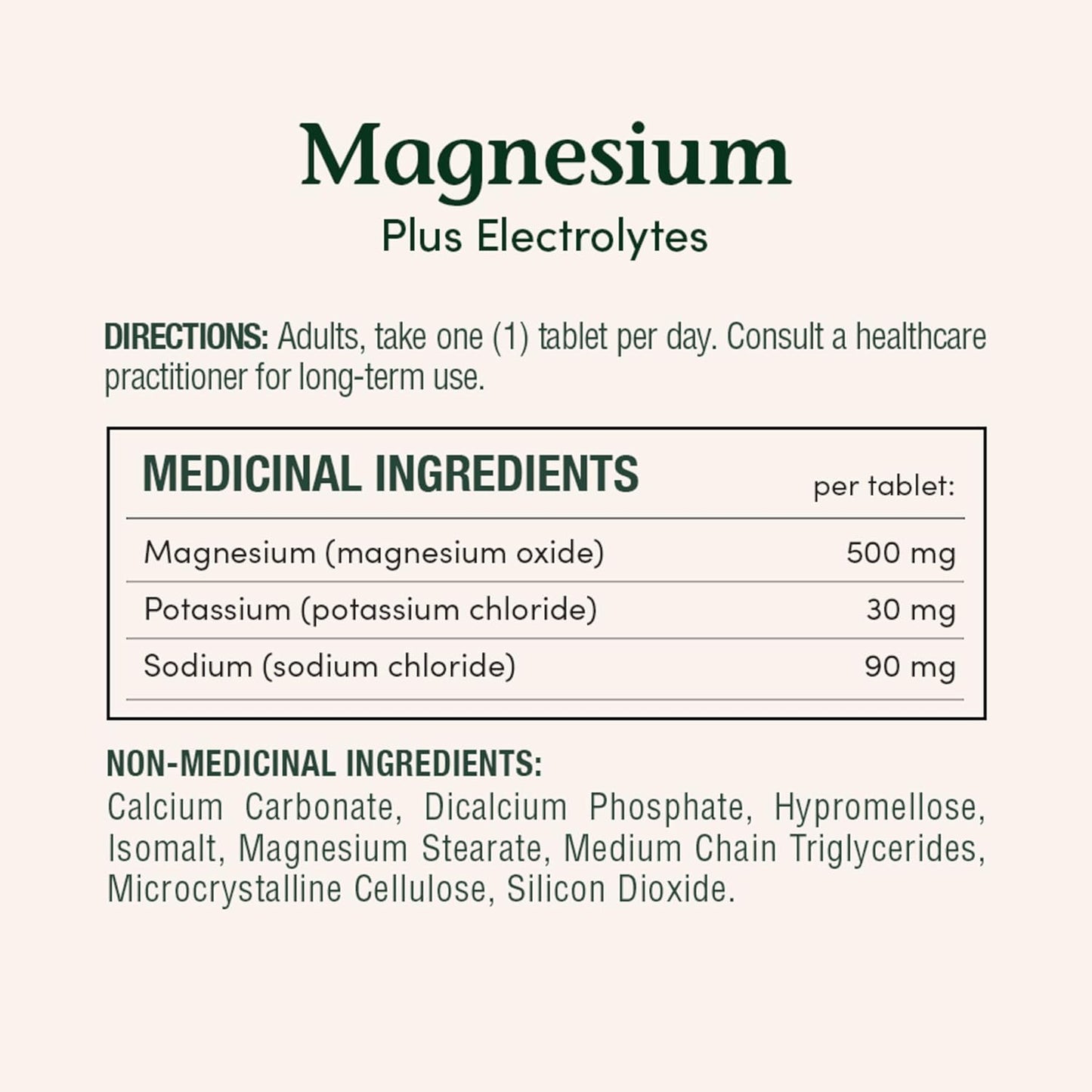Magnesium plus Electrolytes, 500 Mg, Helps Maintain Muscle Function, Helps Tissue Formation & Development, Helps Maintain Bones & Teeth, Helps Body Metabolize Nutrients, Tablets, 346 G
