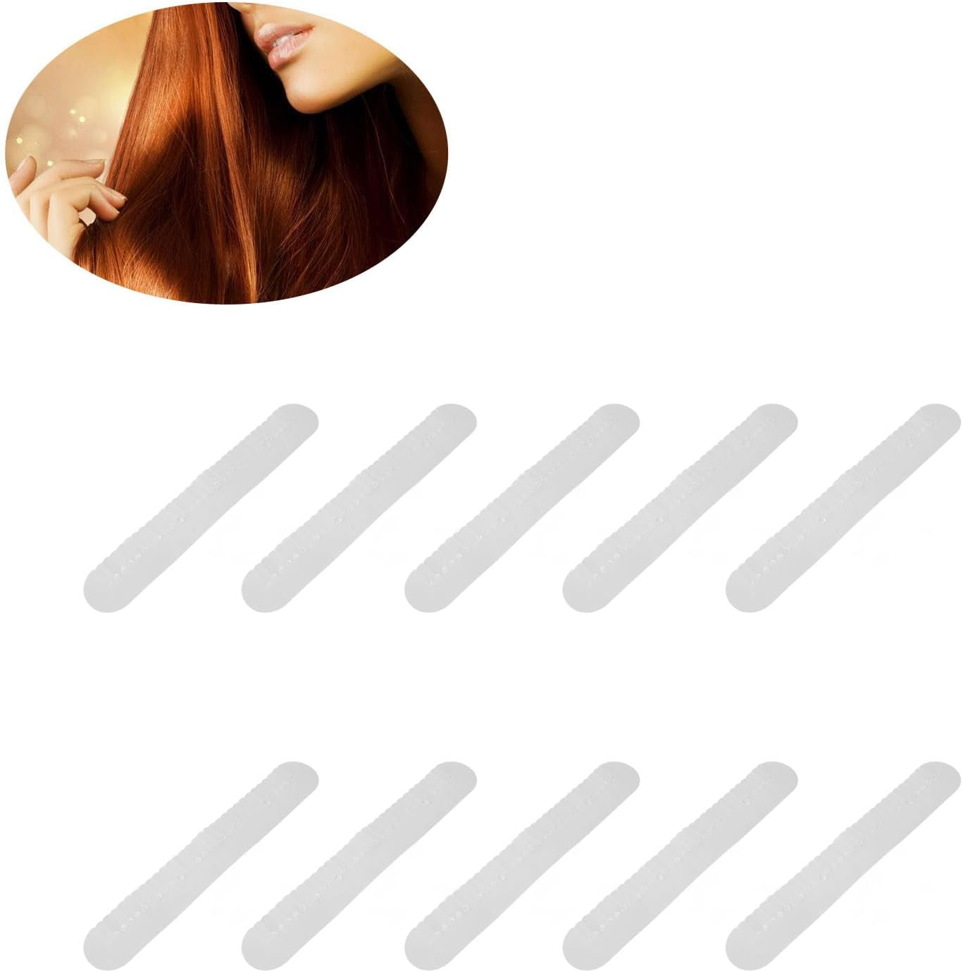 10-Piece Extensions Scalp Protector Heat Shield Template for Bonding Extensions Long Strip Spacer Shield with Multiple Holes Professional Heat Insulation Tool