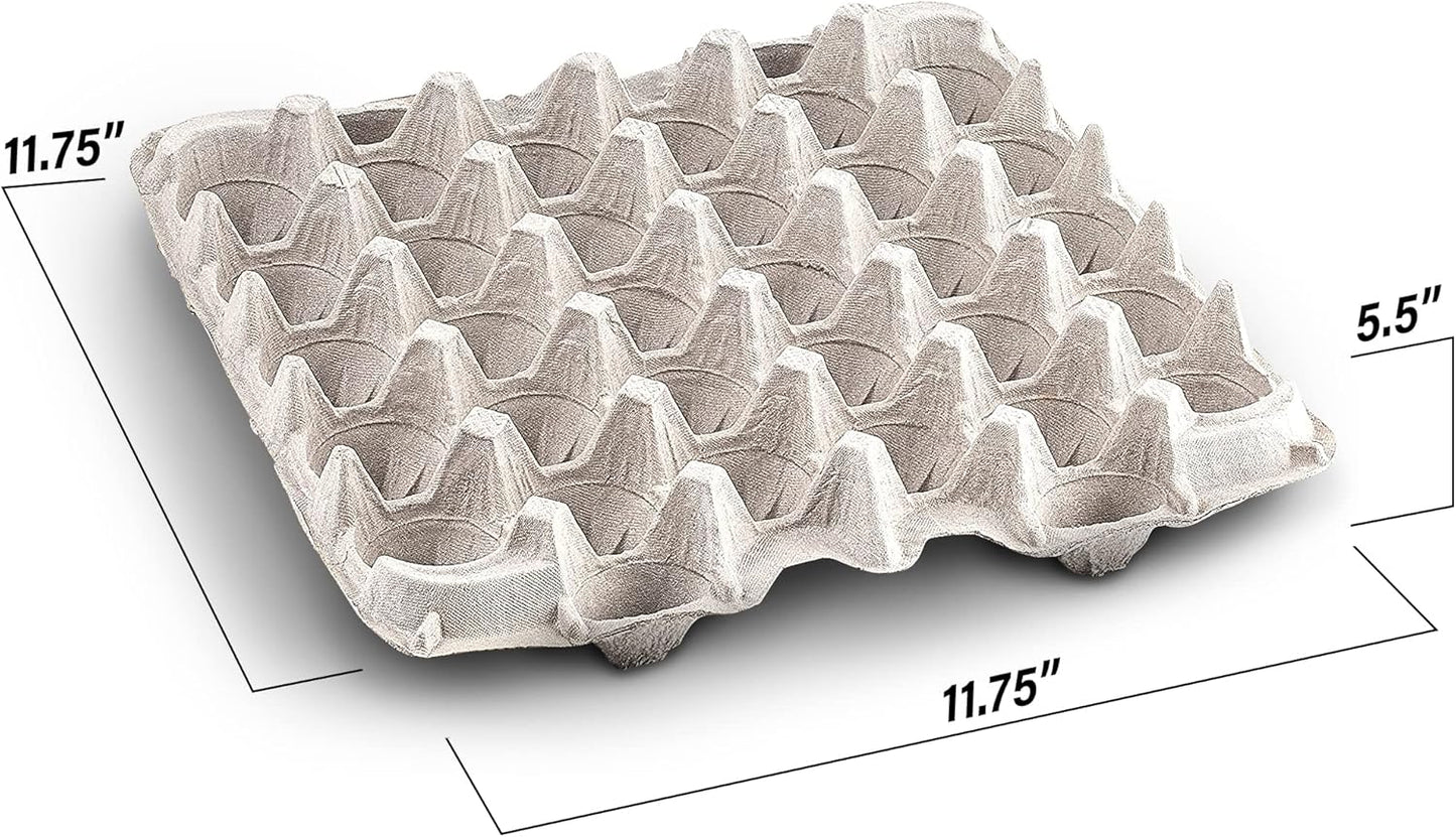 Egg Crate - (15 Pieces) for Storing up to 30 Large or Small Eggs - Pulp Fiber Egg Flat Cartons That Make a Great Home for Roach Colony - Made in the USA