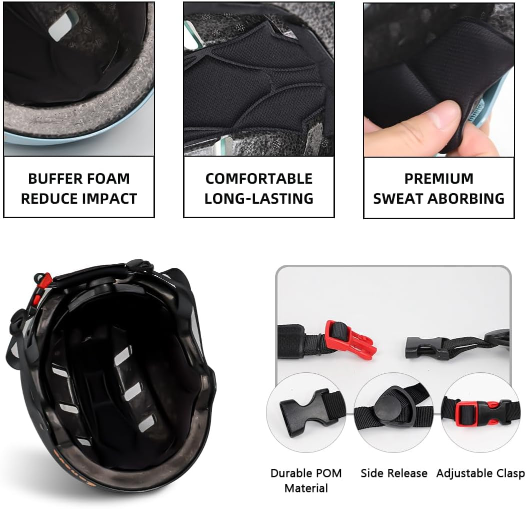 Kids Bike Helmet Adjustable Toddler Helmet with Knee Elbow Wrist Pads for Kids Ages 2-5-8-14 Boys Girls, Multi-Sport Skating Balance Bike Skateboard Scooter Rollerblading Helmet Set