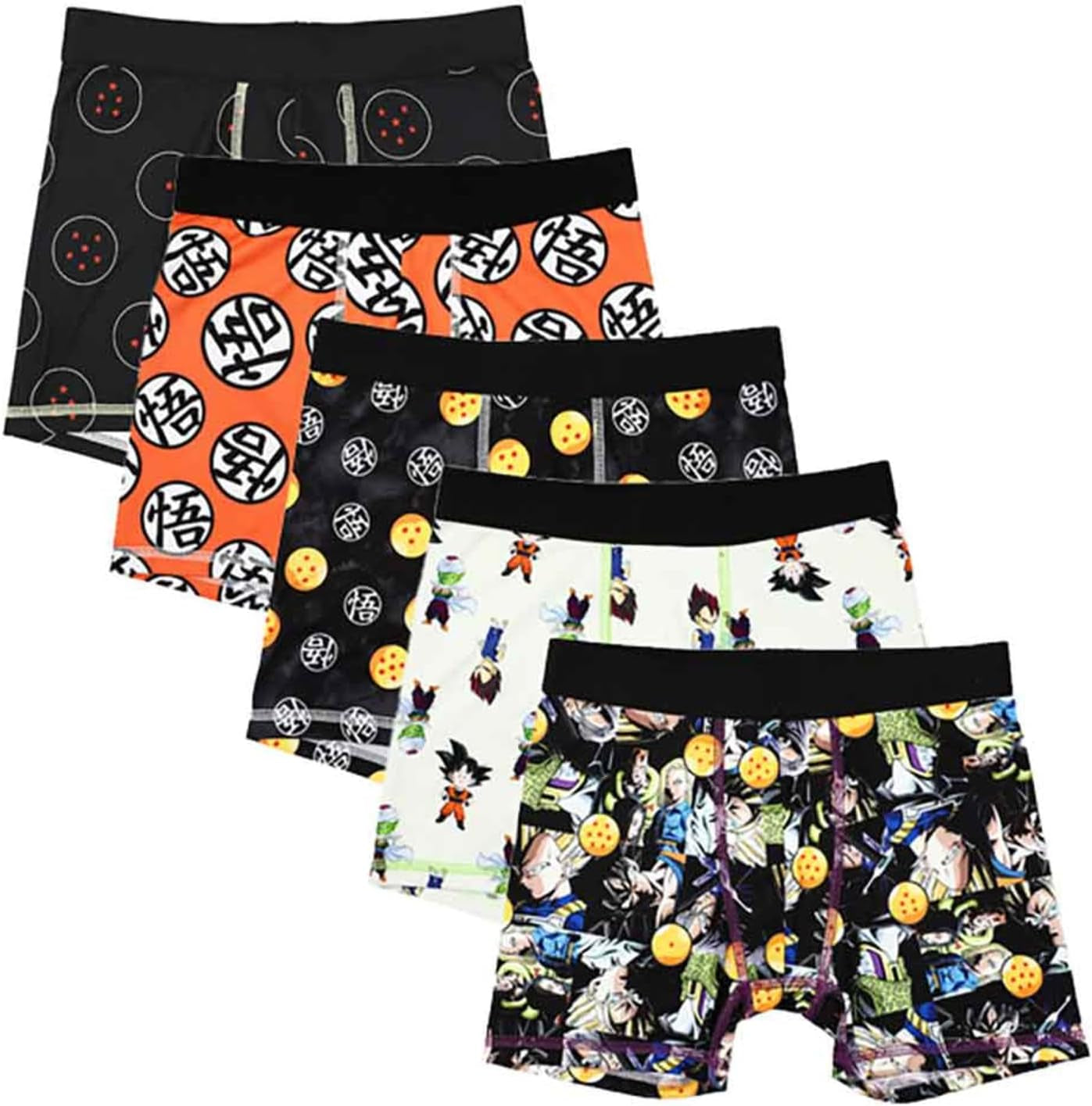 Dragon Ball Z Goku Piccolo Vegeta Kids Boxer Briefs Pack of 5
