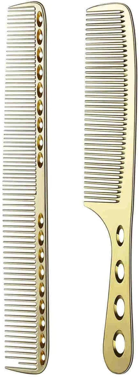 Stainless Steel Hair Comb,Metal Hairdressing Comb, Hair Cutting and Styling Professional Comb (Gold)