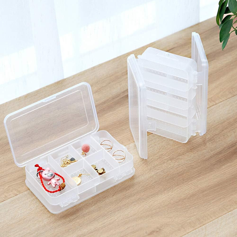 Travel Jewelry Organizer Storage Case & Plastic Double Side 6 Slots Jewelry Storage Box Case Earrings Organizer Holder