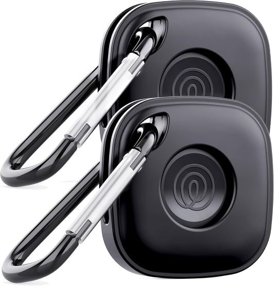 Case for Tile Life360 Mate (2024) Bluetooth Tracker with Keychain 2-Pack, Soft Silicone Cover Holder for Tile GPS Item Itag Finder Accessories with Key Ring, for Pet Tracking, Kids, Keys, Luggage