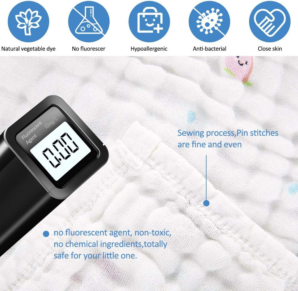 Set of 2 Baby Bath Towels Muslin Baby Blanket, 6 Layer 41.5" X 41.5" Muslin Cloths Cotton Extra Soft Wash Cloth (Colour Random)