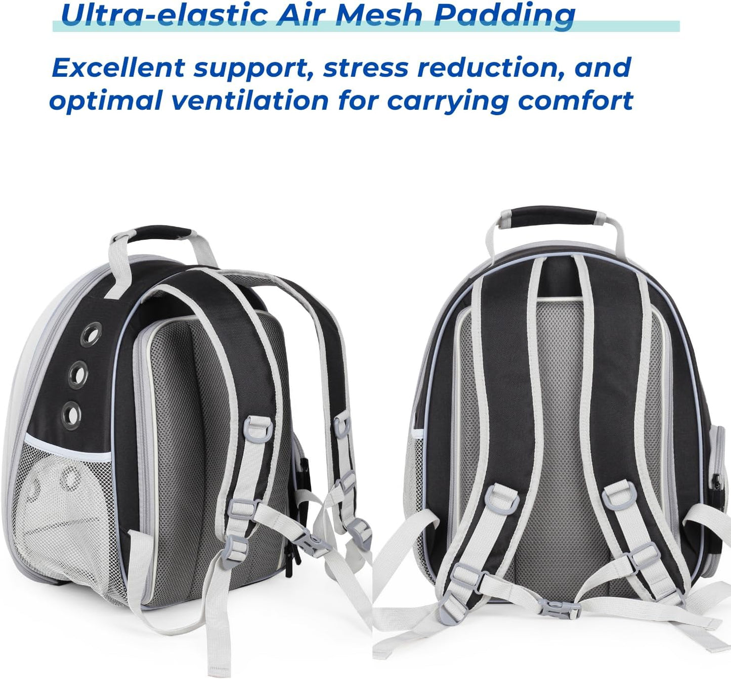 Cat Carrier Backpack, Bubble Dual Expandable Backpack Carrier, Pets and Small Dogs,Airline-Approved, Designed for Travel, Hiking, Walking & Outdoor Use (Dual Expandable-Black)